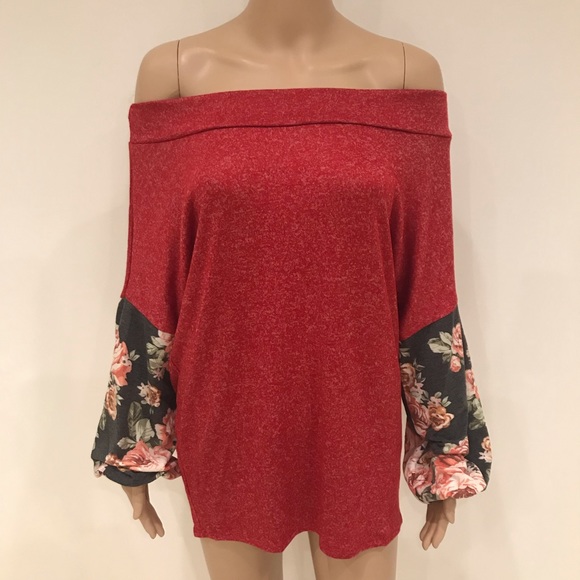 Off Shoulder Floral Print Tunic - Picture 2 of 8